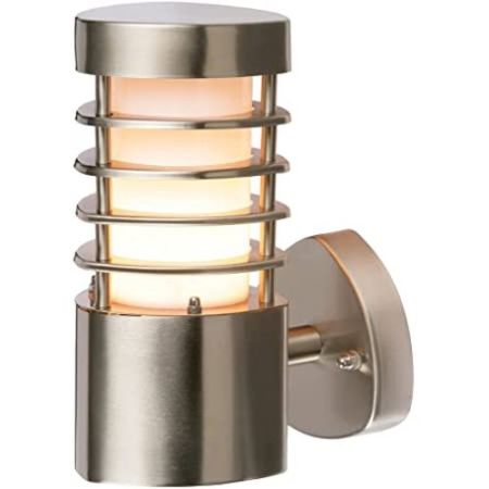 Saxby Bliss 1lt Wall IP44 LED 9.2w Warm White Stainless Steel