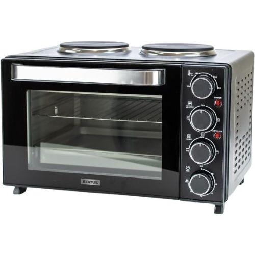 STATUS BLACK 1400W ELECTRIC OVEN WITH DUAL HOTPLATES