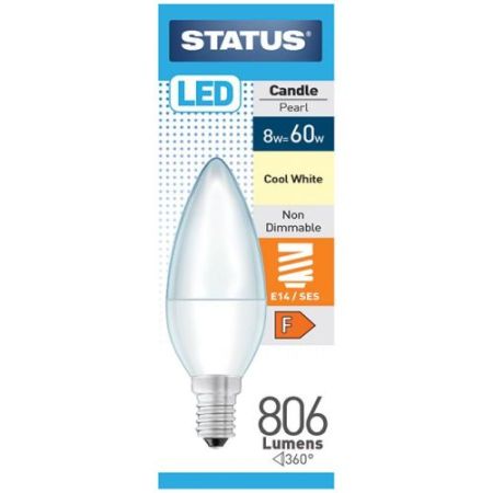 Status LED Candle SES 8w=806lm.=60w Opal Cool White