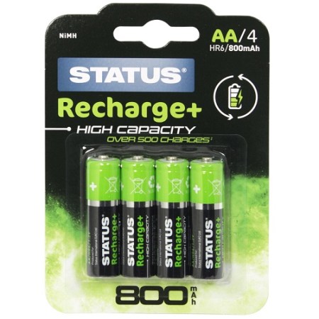 STATUS AA 800MAH NiNH RECH BATT - 4PK
