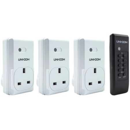 UNI-COM 3 REMOTE CONTROLLED SOCKETS X 1 REMOTE