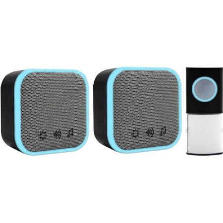 UNI-COM PORTABLE & PLUG IN DOOR CHIME SET - BLACK