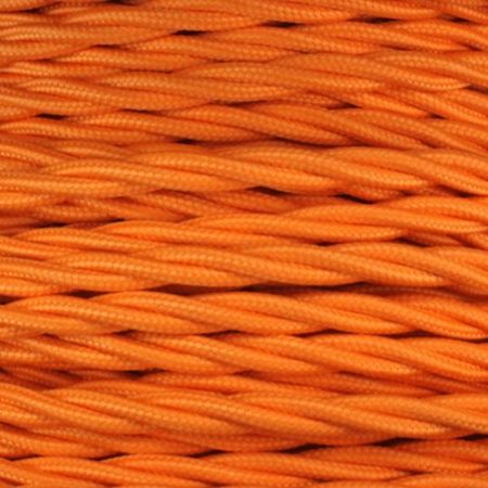 3 Core 0.75mm 3 Metre Orange Twisted Braided Cable